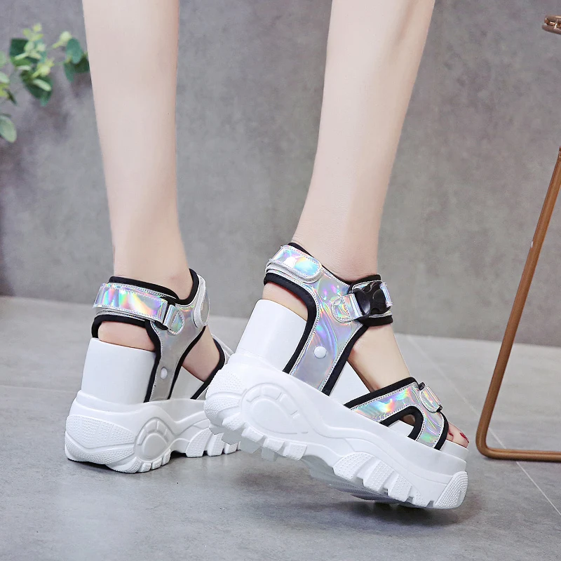 
Fashion breathable 17cm platform shoes casual sandals for women High heels Pretty Ladies Shoe Slippers 