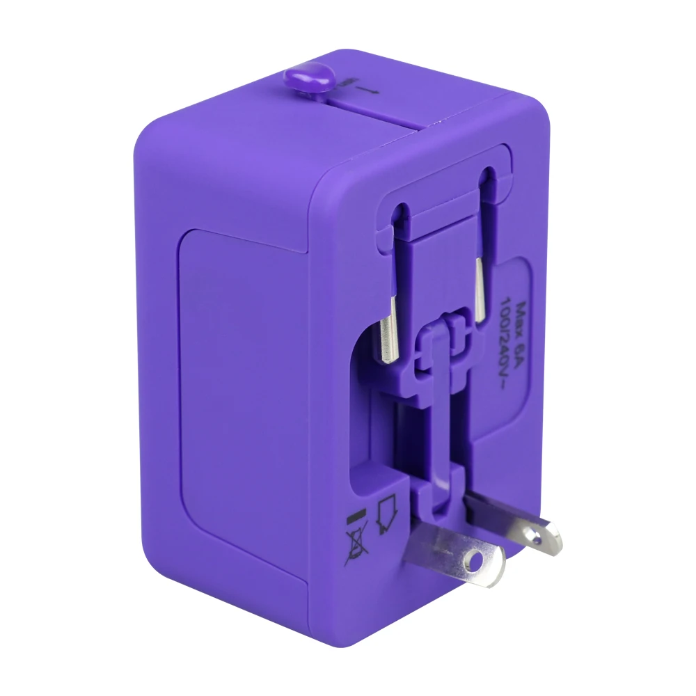 
2018 dual usb universal travel adapter with USA / Australia / Europe / UK worldwide plugs universal travel adapter 