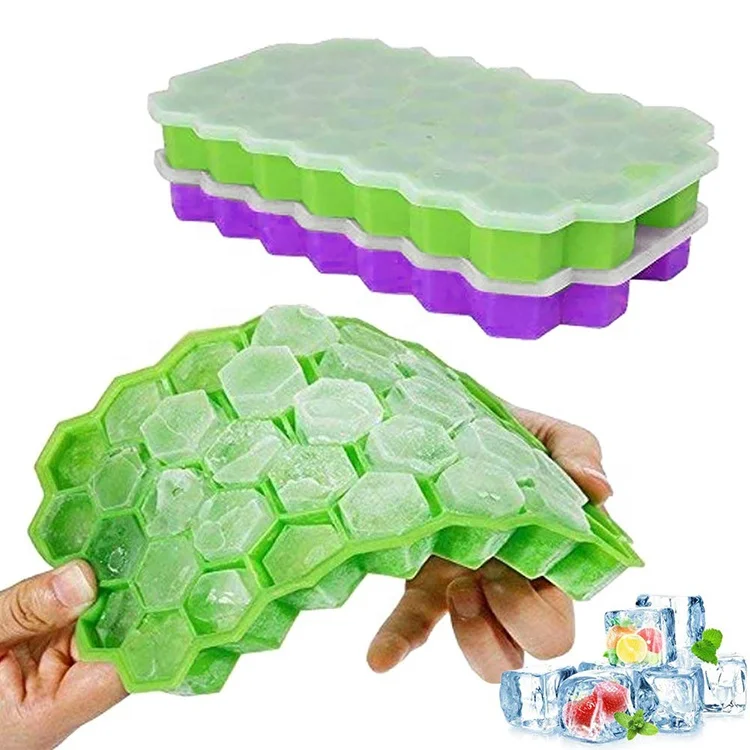 Food Grade Silicone Ice Mold 37 Cavity Honeycomb Silicone Ice Cube Trays