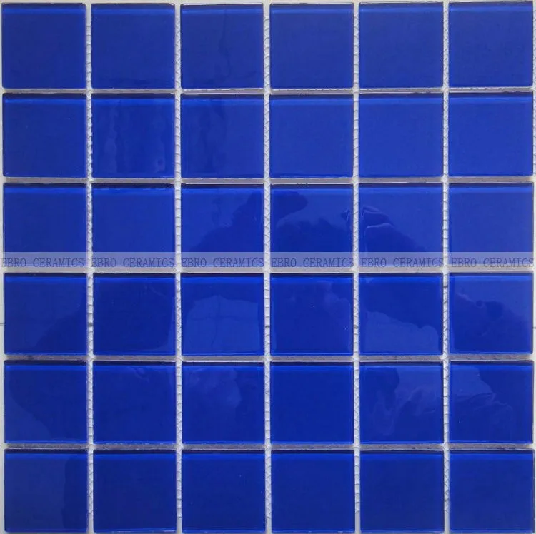 Grade 3a Swimming Pool Tiles Glass Mosaic Blue Color Decorative Glass Pool Mosaic Tile