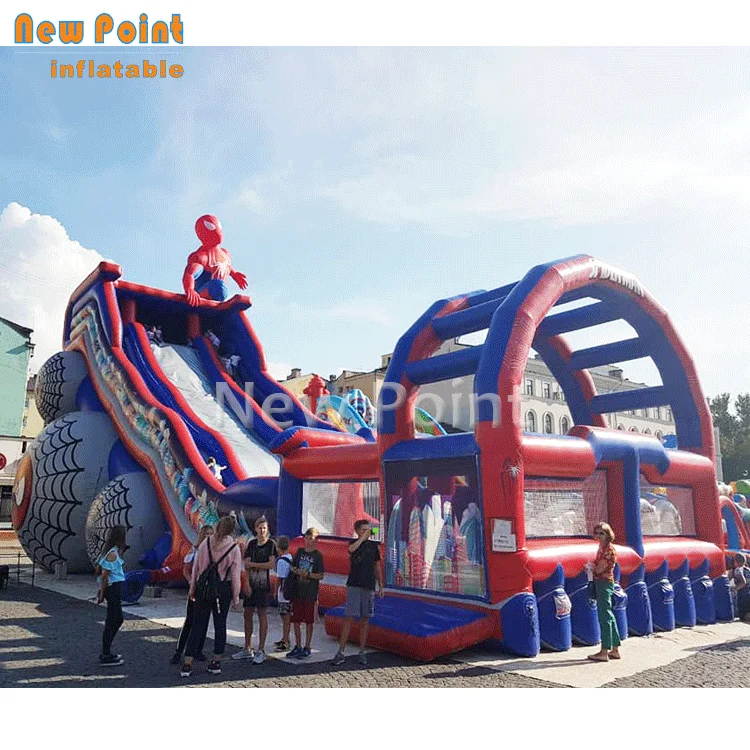 Hot sale cheap spiderman inflatable bouncer slide for kids