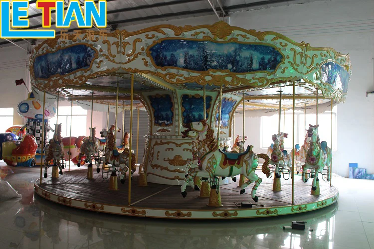 Amusement Park Equipment 24 seats merry go round 12 seats Carousel Horses Ride for sale