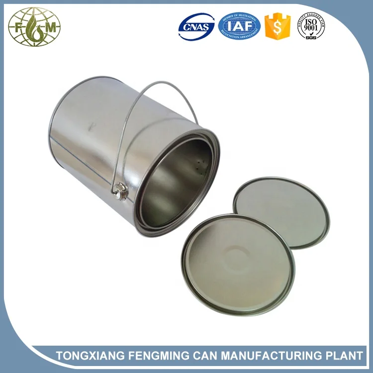fengming empty round 1 gallon 4 liter clear metal paint tin can