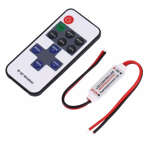 Мини DC 12V Led контроллер Диммер 12A беспроводной ИК-пульт дистанционного управления для Одноместный Цвет Светодиодная лента led освещение 3528 5050 светодиодные