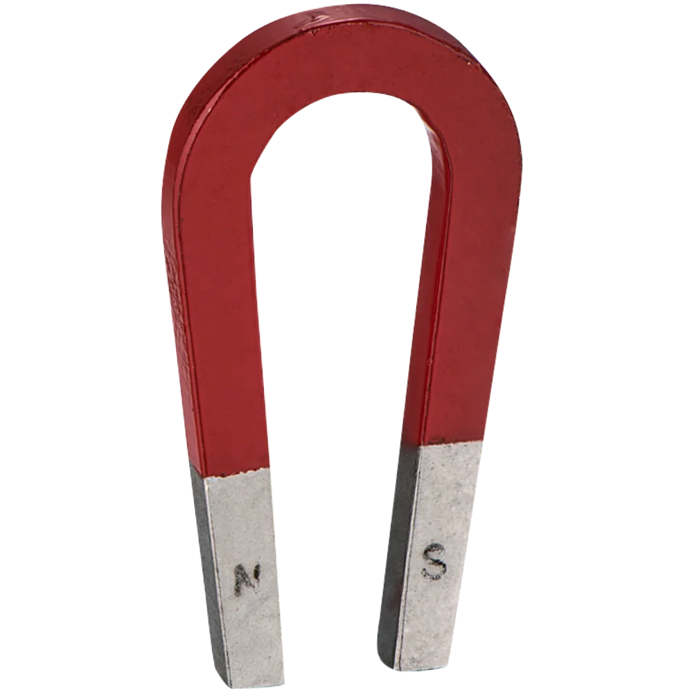 Horseshoe Alnico Magnet with North and South Marked