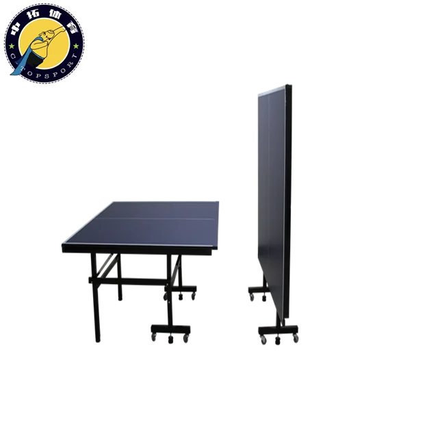 Indoor single folding tennis ping pong table with small wheel