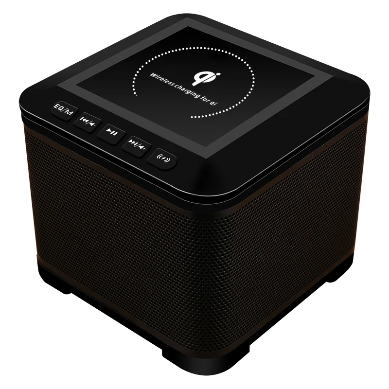 Black Wireless Bluetooth Power bank of 8800mAh Speaker With Wireless Charging Function