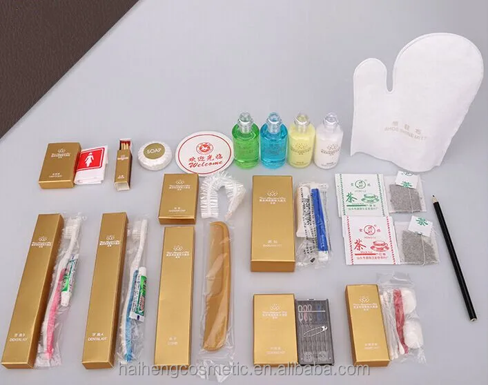 OEM ODM OBM single suit series a full set  shampoo bath comb toothbrush hotel supplies suits disposable hotel supply