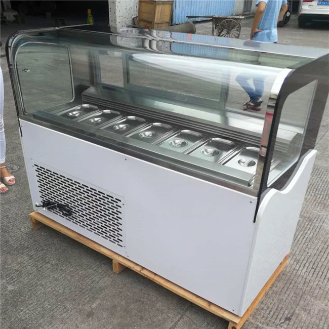 Newest design ice cream showcase 8 trays Ice Cream Showcase Gelato Display