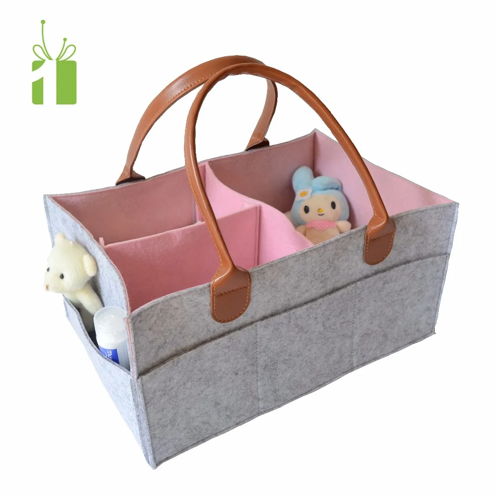 2023 fashion grey polyester cover heine nappy baby love land designer disposable bag felt diaper caddy