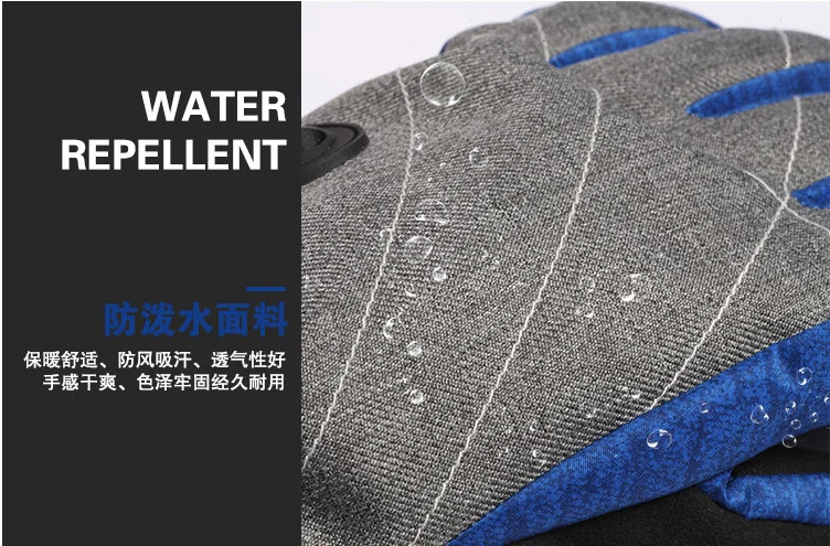 Waterproof fabric Polyester PU Leather Palm  Cheap Ski Gloves /Snow Gloves