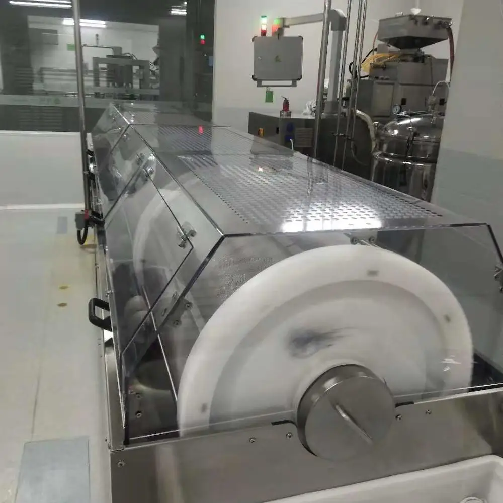 
High Capacity Full Automatic Softgel Fluid Bede Tumbling Drying Machine with Hydraulic lift device 
