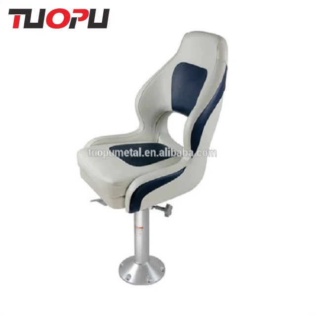 chair with cushion blue and white fold down boat seat