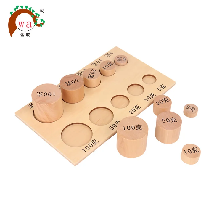 
Preschool Child Montessori Educational Wooden Weight Cylinders 