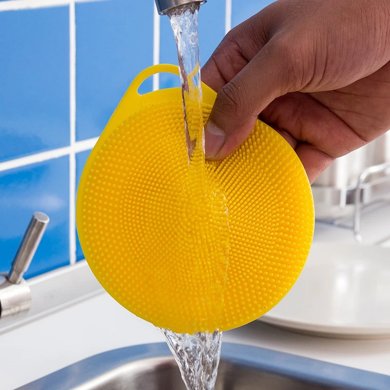 Silicone Dish Washing Sponge Scrubber Kitchen Cleaning Tool Soft Cleaning Brush Kitchen Dishwashing Tools