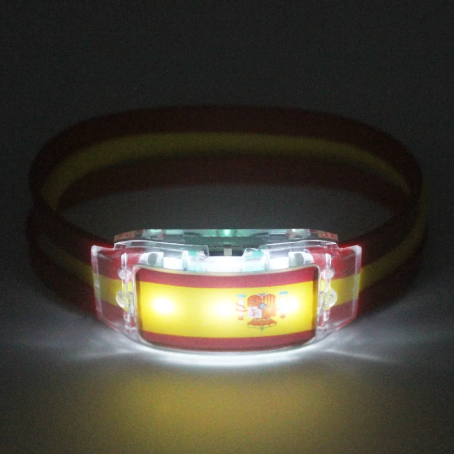 LED Silicone Light-Up Charm Bracelet with Custom Logo for Thanksgiving Christmas Football Powered by Battery