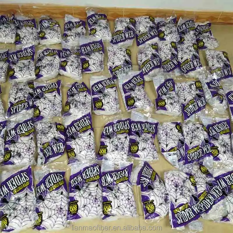 
60G with 4 spiders Halloween Stretchy Cobweb Spider Web With Spiders 