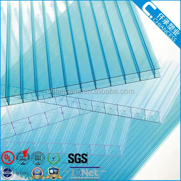 
Withe UV layer Greenhouse roofing material polycarbonate Hollow sheet flat PC panels 