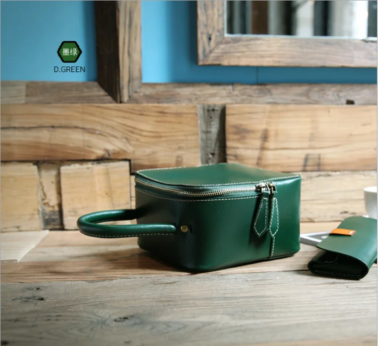 2019 new original handmade vegetable tanned leather female bag top layer leather shoulder vegetable tanne Messenger bag tofu bag