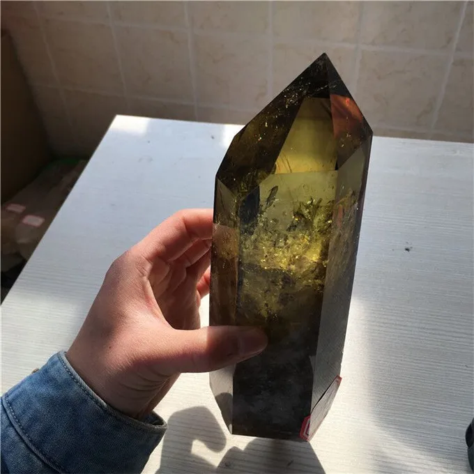 Натуральная большая Дымчатая кварцевая кристаллическая палочка для