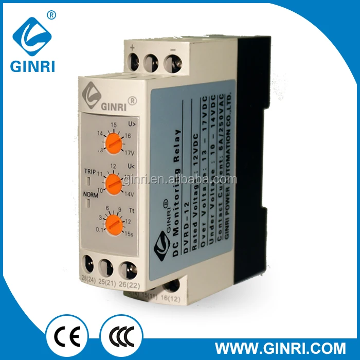 Реле GINRI DVRD-24 DC24V для контроля напряжения постоянного тока регулируемое время задержки реле перенапряжения и пониженного