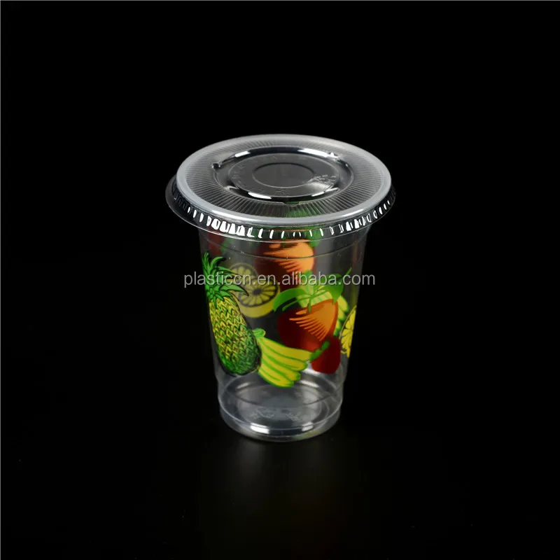 yiwu manufacturer 12oz disposable cold beverage plastic coffee cup disposable Pet plastic cups 500ml