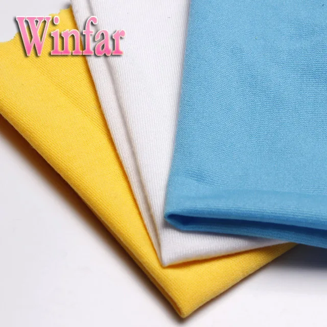 single jersey plain dye polyester spandex dress short circular knitted fabric for garment