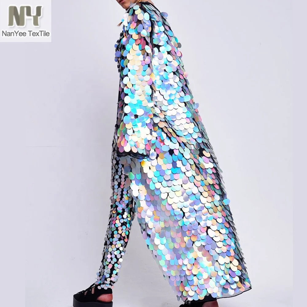 Nanyee Textile Wholesale Various Of Sizes Colorful Sequins Embroidery Fabric