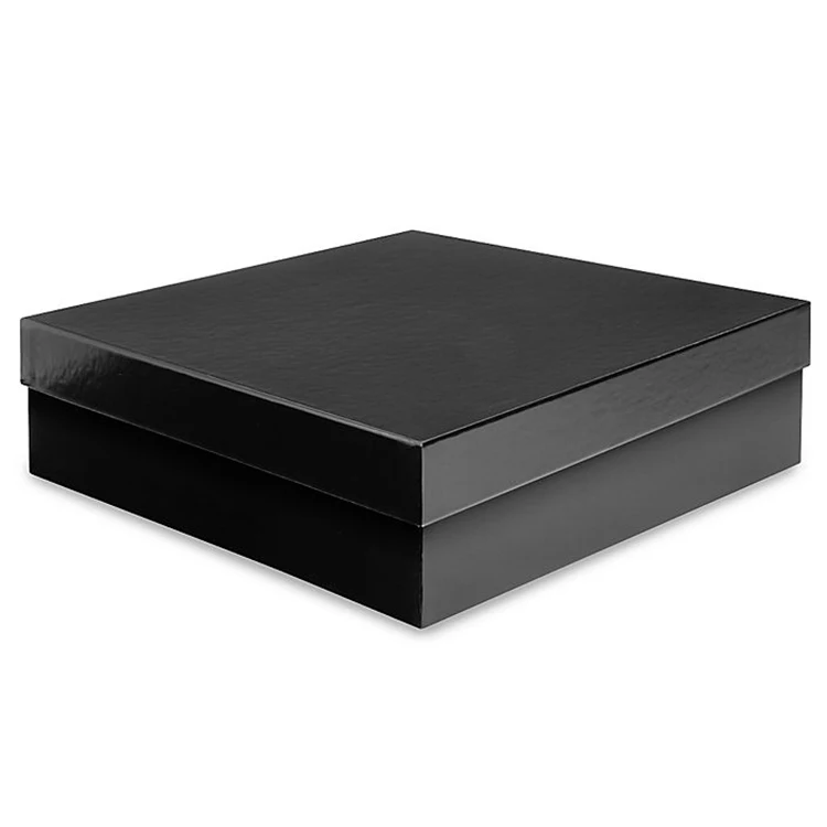 wholesale black rigid cardboard 10x10 gift boxes