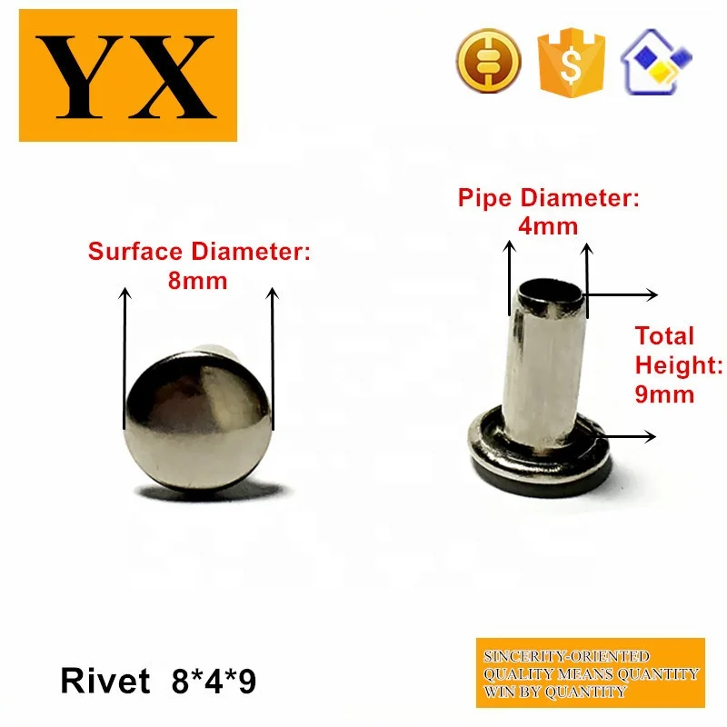 Anti-Rust nickel plating metal fastener 4mm rivet for helmet with large stock