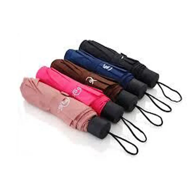 High quality portable metal  colorful anti uv standard size folding cheap 3 fold umbrella