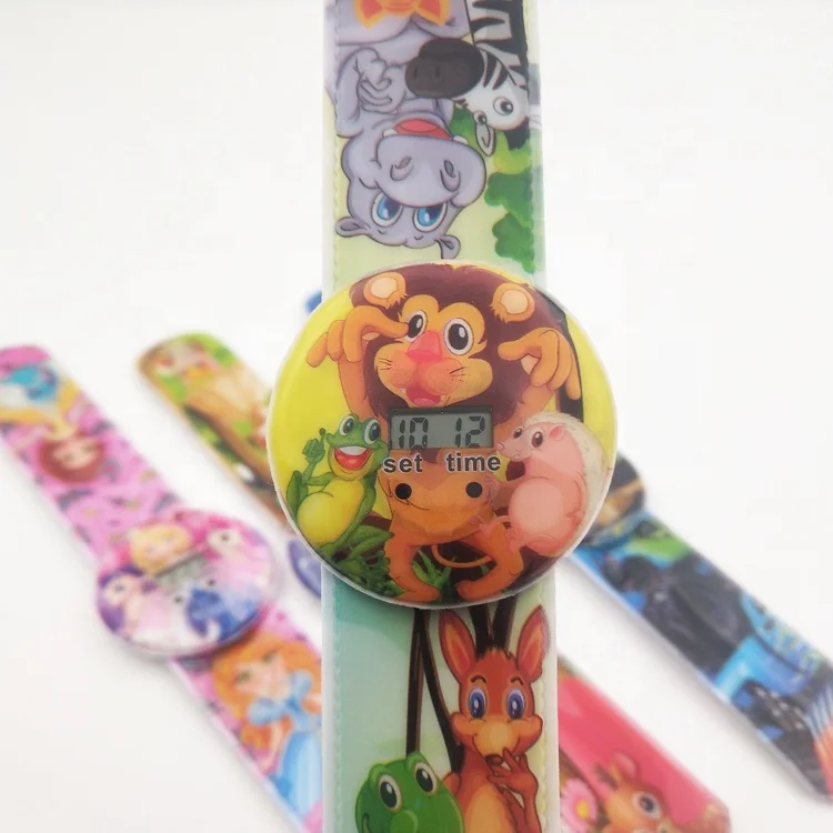 
2019 New Trend Digital Wrist Children Sport Watch,Promotion Cartoon Slap Kids Watch,Mult Color Heat Seal Wrist Watch 