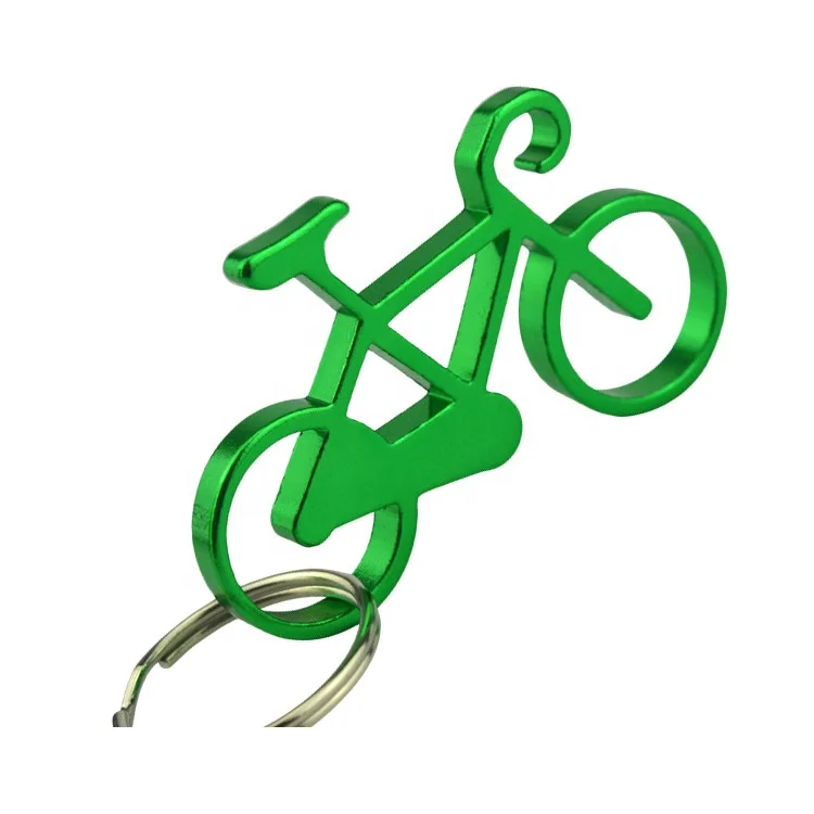 Custom logo print Aluminium alloy bicycle bike shape design bottle opener keychain or key ring for promotional gifts