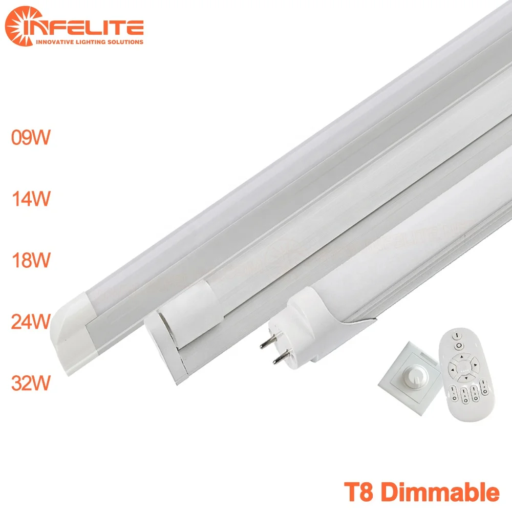 IN-T8D Dimming AC Triac 1-10V DALI Dimming 9W 14W 18W 24W 32W Dimmable Ballast Compatible T8 LED Fluorescent Tube Light Fixture