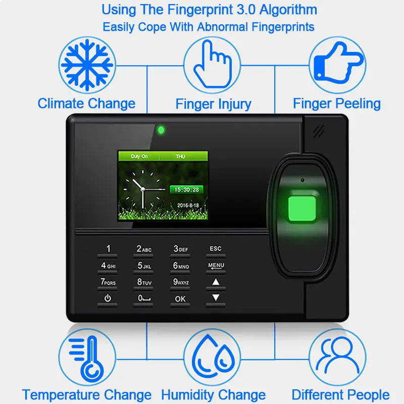 
Eseye Biometric Time Attendance System USB Rfid Access Control Office Employee Fingerprint Attendance Machine Device 