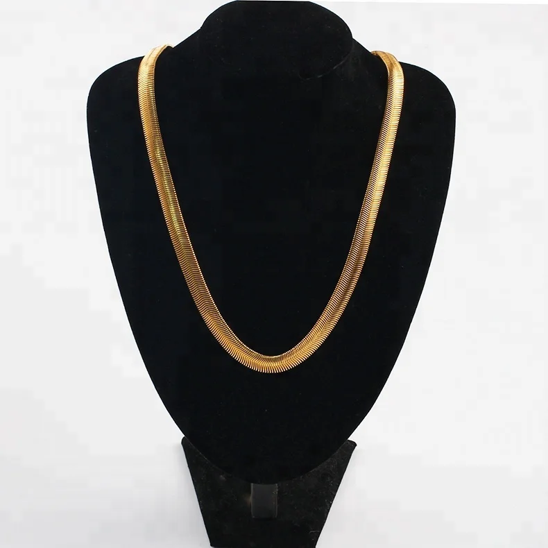 Золотая сменная цепочка змеи в елочку OUMI из нержавеющей стали