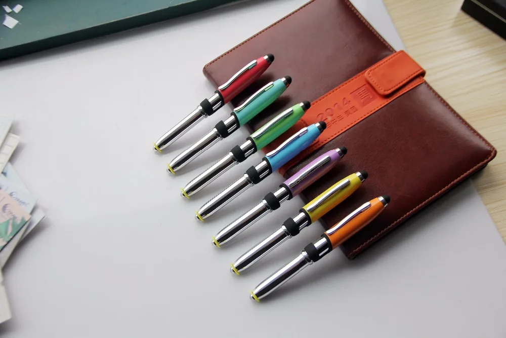 Multi function 4 in 1 light pen with led light ballpoint pen with phone holder