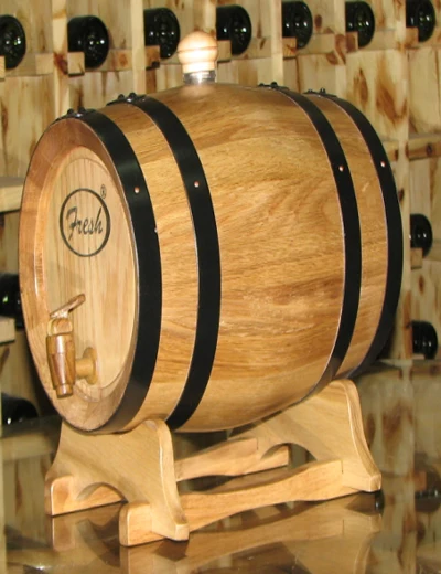 2 Liter Black Steel Hoops Oak Barrel for Whiskey Wine Beer