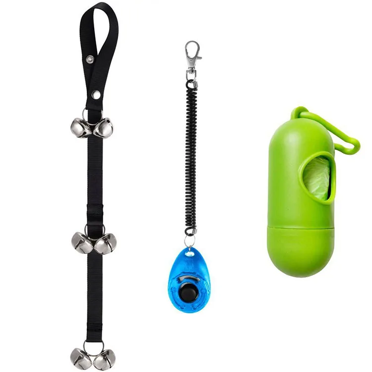 Premium Quality Training Potty Great Dog Bells, Clicker and Garbage Bag Picker For Outdoor