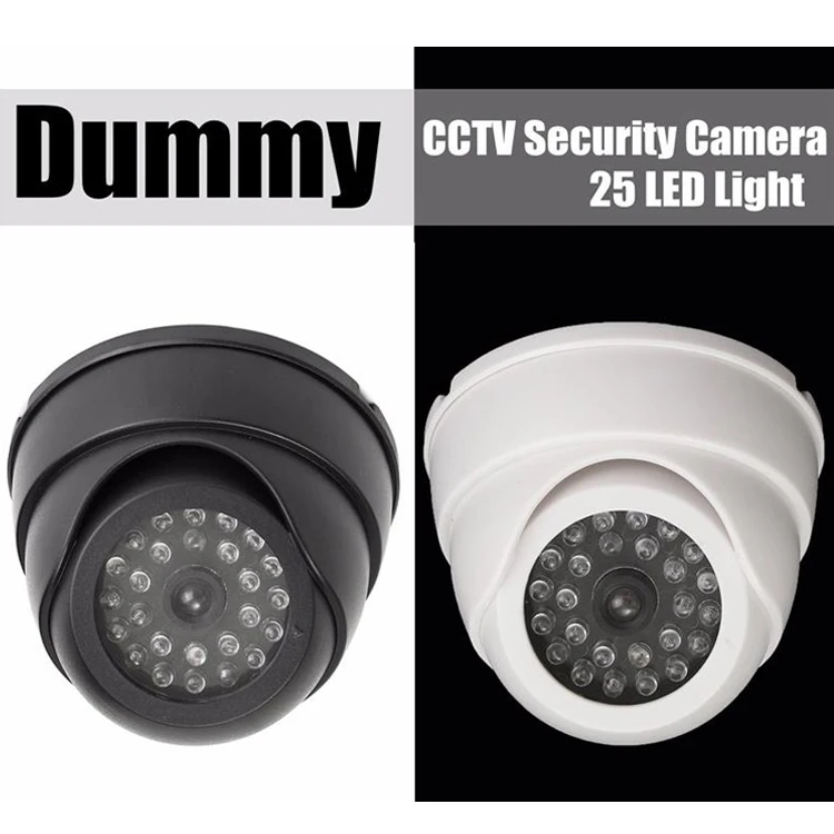 Dome Dummy Camera White Color Use 2pcs Alkaline Battery Deter Theft