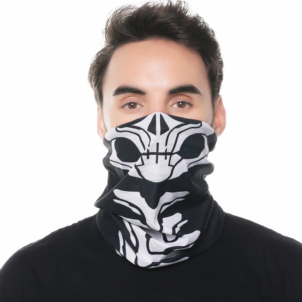 Elastic Skull Face headwear Polyester Fabric Scarf Custom Your Own Design Printed Bandanas
