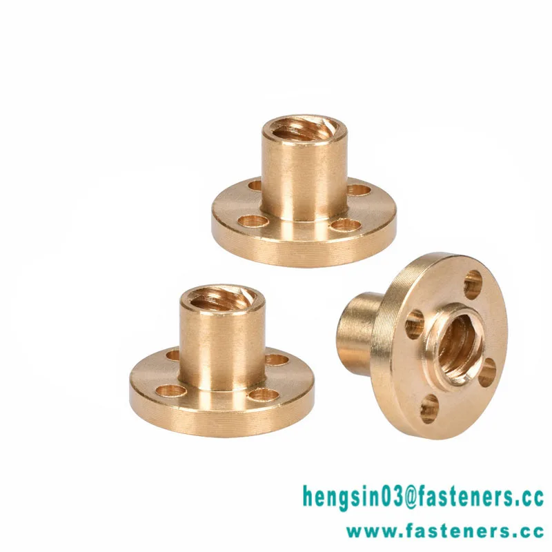 T8 Lead 8mm Pitch 2mm Brass Nut Copper Trapezoidal Screw Nut for T8 Screw