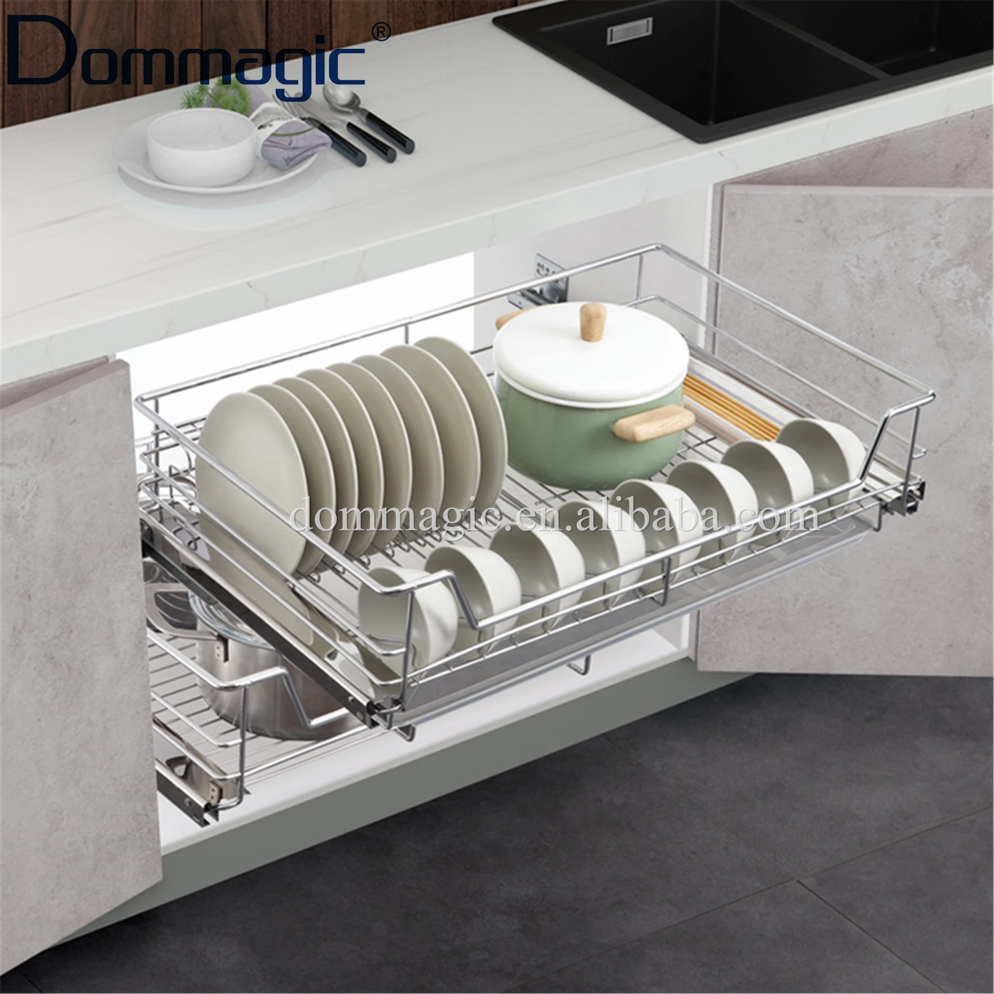 Factory Sales Kitchen Cabinet Pull Out 4 sides Drawer Baskets