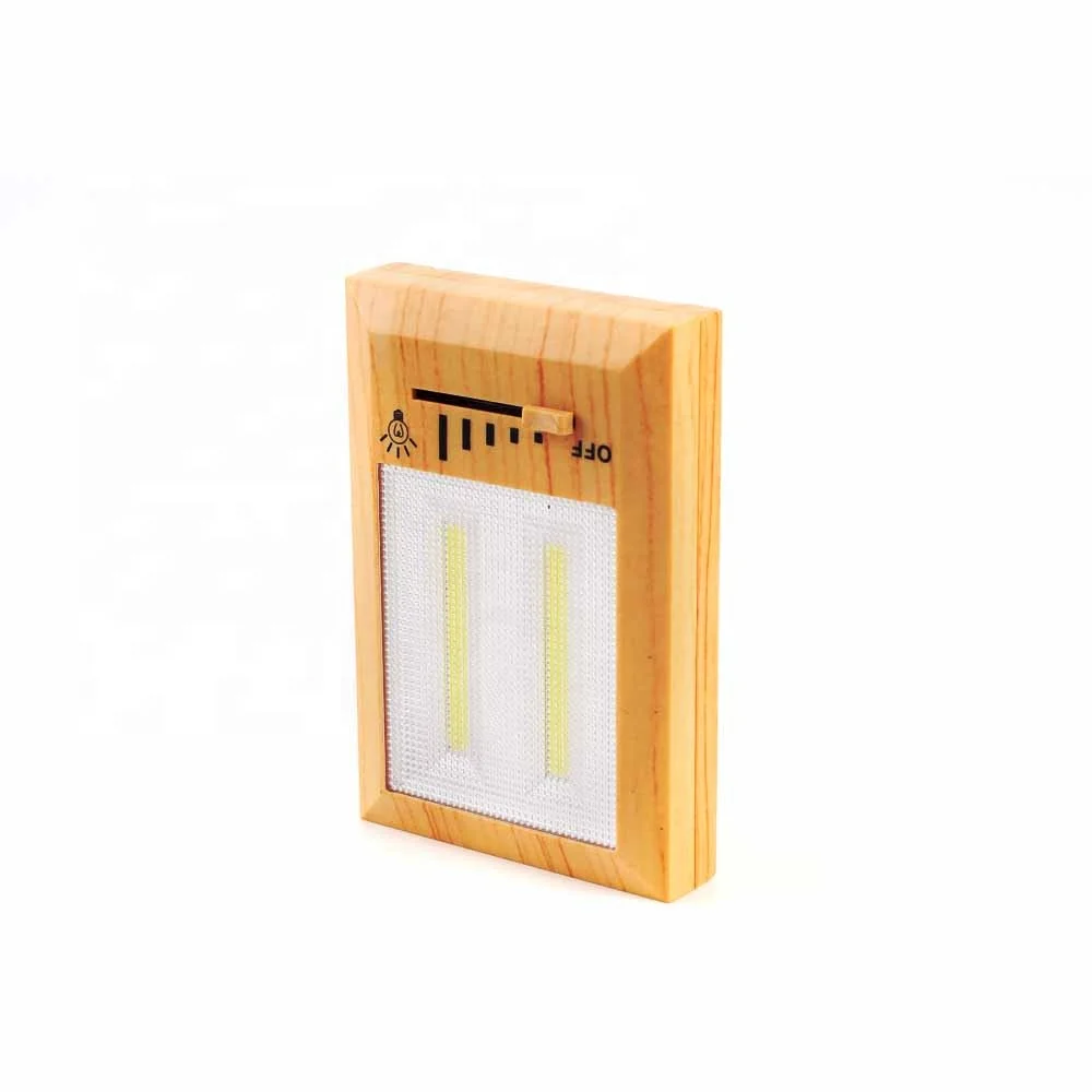 HENGBO- Dimmer COB Cordless Switch Light with magnets and loops, wood color
