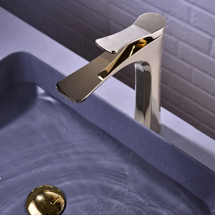 Kaiping Factory Wholesale Single Hole Basin Faucet Brass Gold Faucet High Quality Custom Bathroom Sink Mixer Faucets