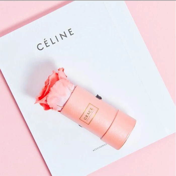 Cylinder Round Box For Gift Customized Logo tube Packaging cylinder mini single flower box weddings decoration