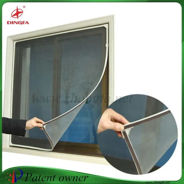 Aluminum and magnet strip insect protection window screen