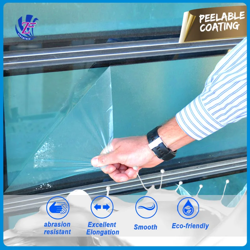 High gloss transparent peelable coating for glass/metal protection PU-206