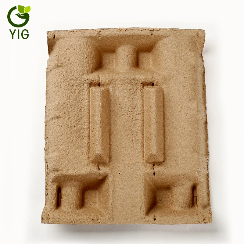 
Disposable Pulp Molded Wine Bottle Tray 