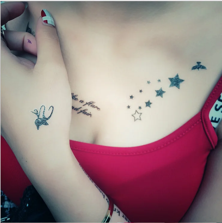 Turtle stencil sticker cartoon animal reflective tattoo sticker sexy women tattoo stickers